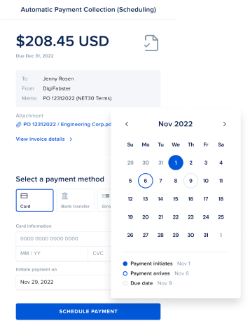 Get paid instantly for ordered parts